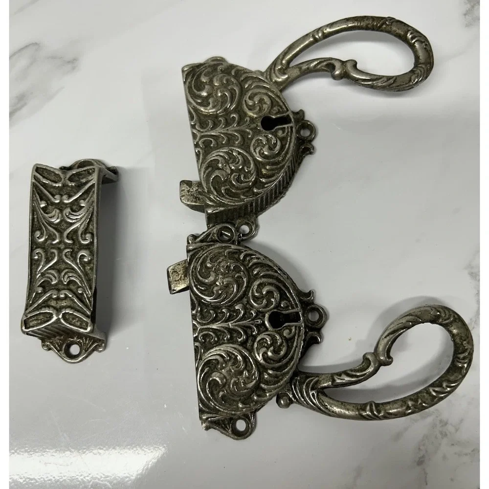 Vintage Ornate  LATCH Levers Lot Of‎ 2  With Latch Plate No Key